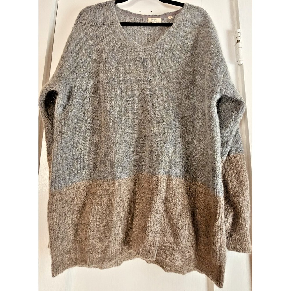 FATFACE United‎ Kingdom Mollie sweater color block Sz 12 Mohair Nylon blend